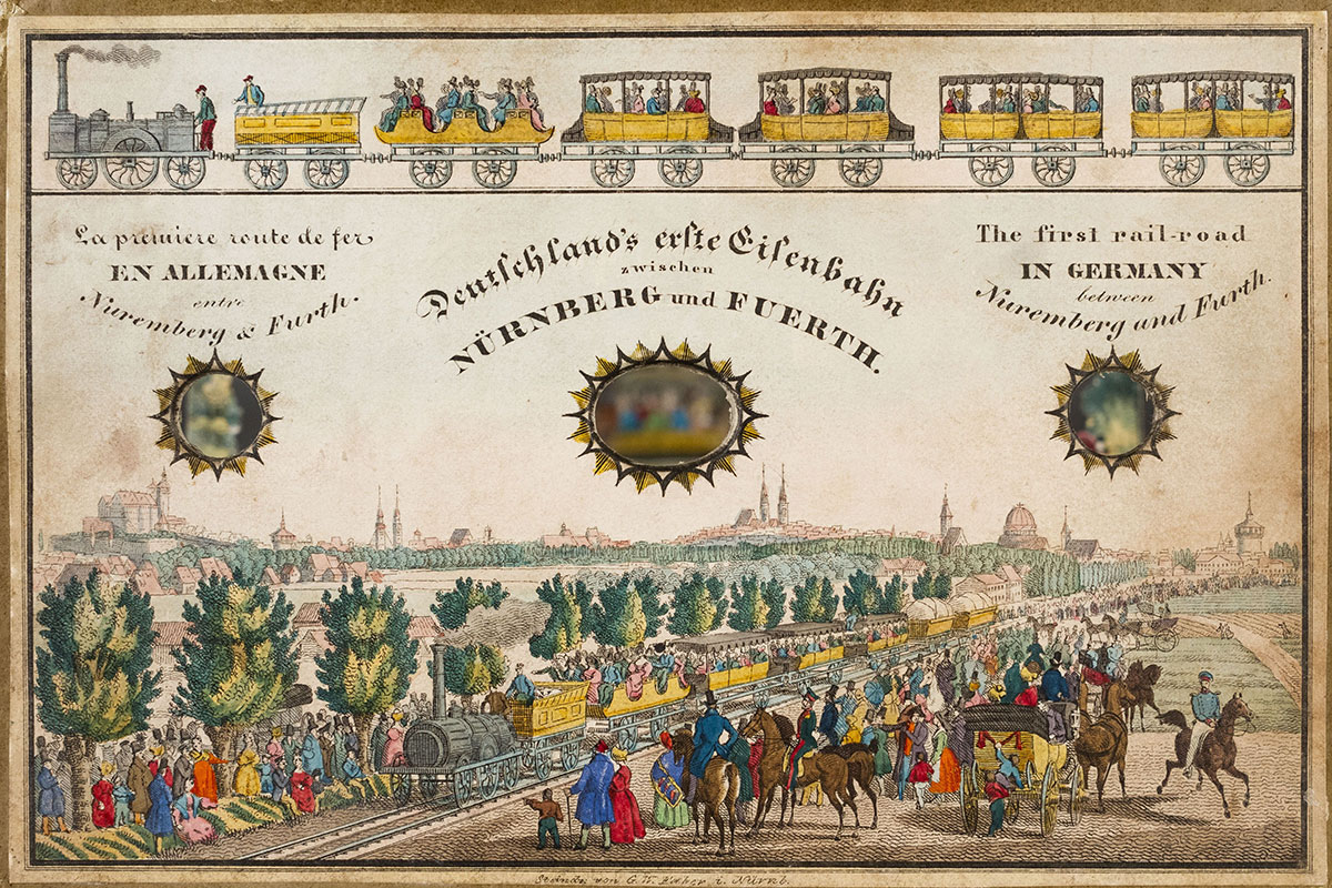 Diorama Eisenbahn Druck Faber Nürnberg Fürth 1835 reiselust kurpfälzisches museum