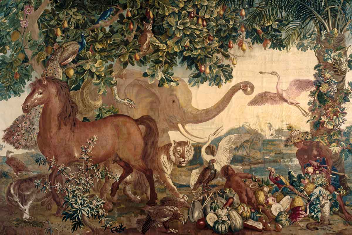 mannheim schloss barock tapisserie gobelin wandteppich neu indien serie